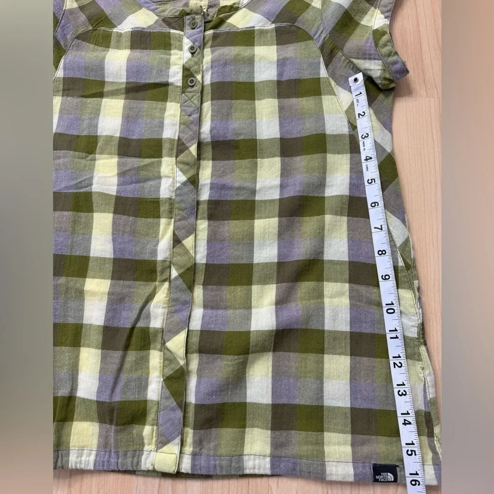 The North Face Organic Cotton Plaid Button Down Short Sleeve Medium - Picture 7 of 11